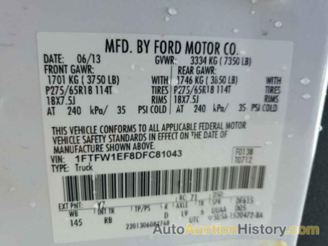 FORD F-150 SUPERCREW, 1FTFW1EF8DFC81043