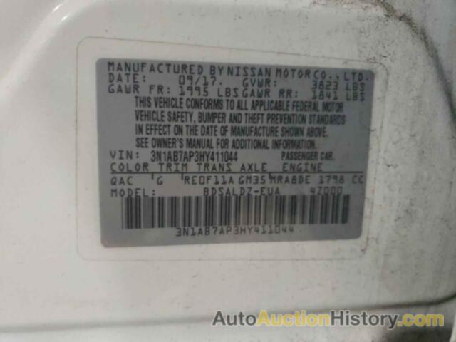 NISSAN SENTRA S, 3N1AB7AP3HY411044