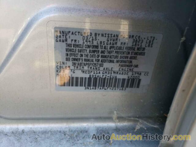 NISSAN SENTRA S, 3N1AB7AP6FY257183