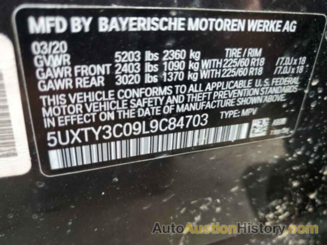 BMW X3 SDRIVE30I, 5UXTY3C09L9C84703