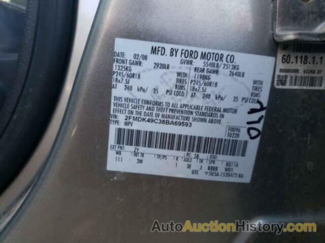 FORD EDGE LIMITED, 2FMDK49C38BA69593