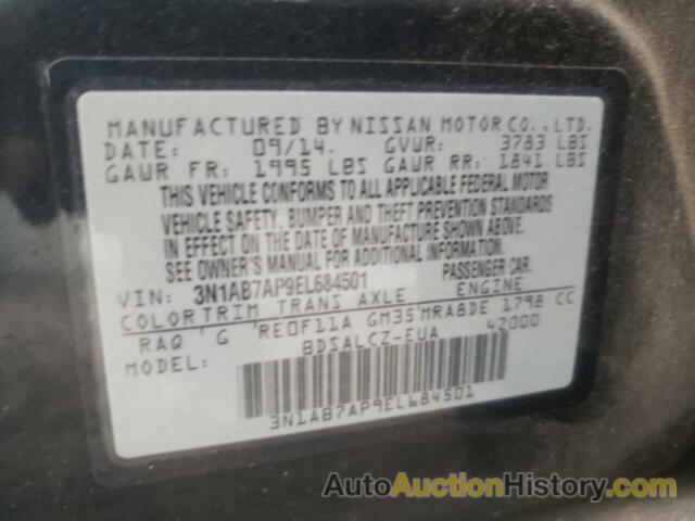 NISSAN SENTRA S, 3N1AB7AP9EL684501