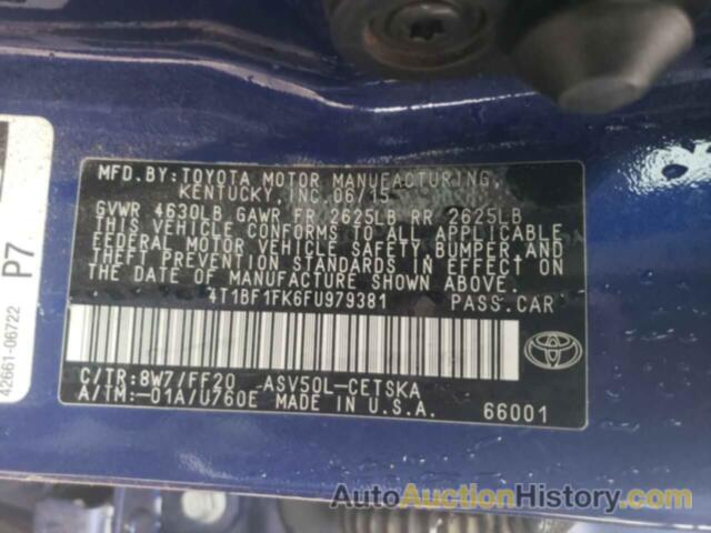 TOYOTA CAMRY LE, 4T1BF1FK6FU979381