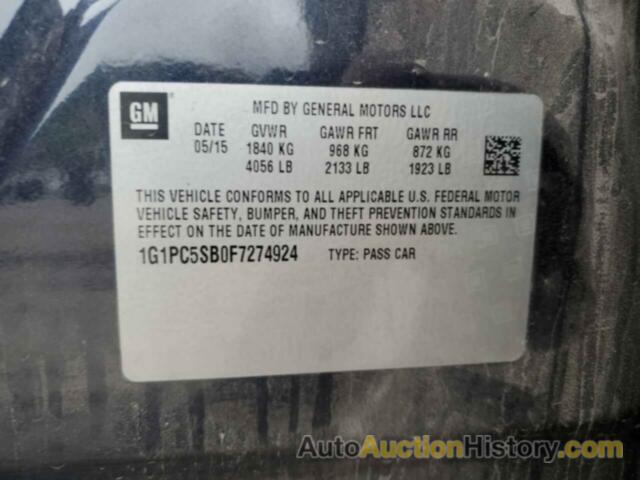 CHEVROLET CRUZE LT, 1G1PC5SB0F7274924