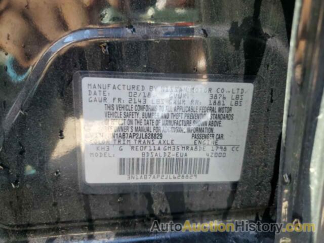 NISSAN SENTRA S, 3N1AB7AP2JL628829