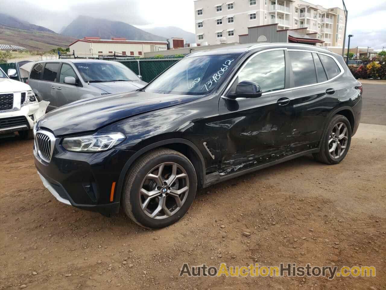 2022 BMW X3 SDRIVE30I, 5UX43DP06N9N23188