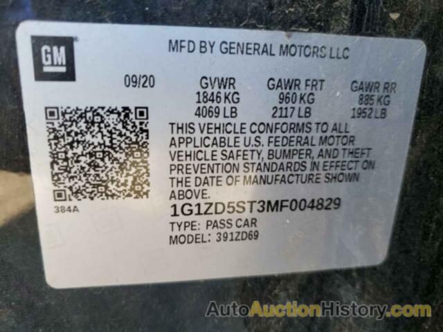 CHEVROLET MALIBU LT, 1G1ZD5ST3MF004829