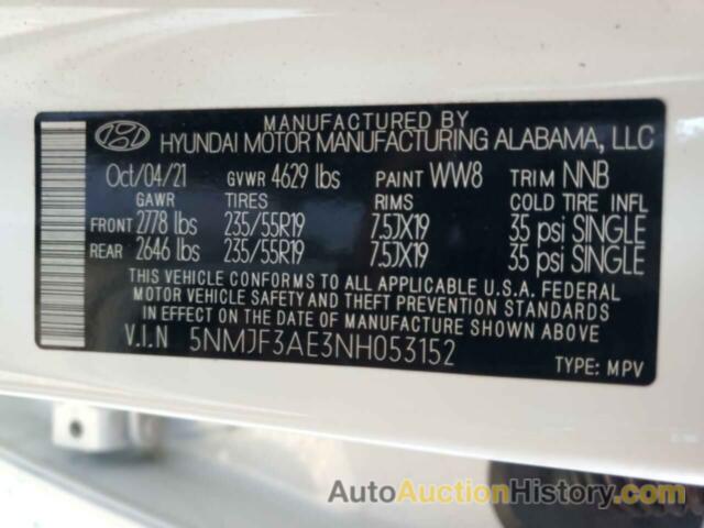 HYUNDAI TUCSON SEL, 5NMJF3AE3NH053152