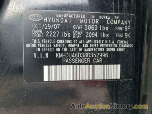 HYUNDAI ELANTRA GLS, KMHDU46D38U352996