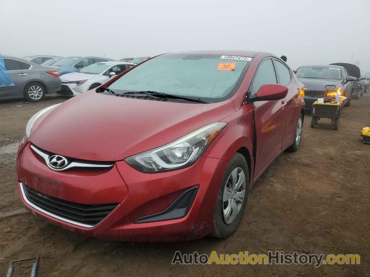 2016 HYUNDAI ELANTRA SE, 5NPDH4AE9GH662894