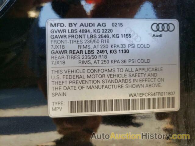 AUDI Q3 PREMIUM PLUS, WA1EFCFS4FR011807