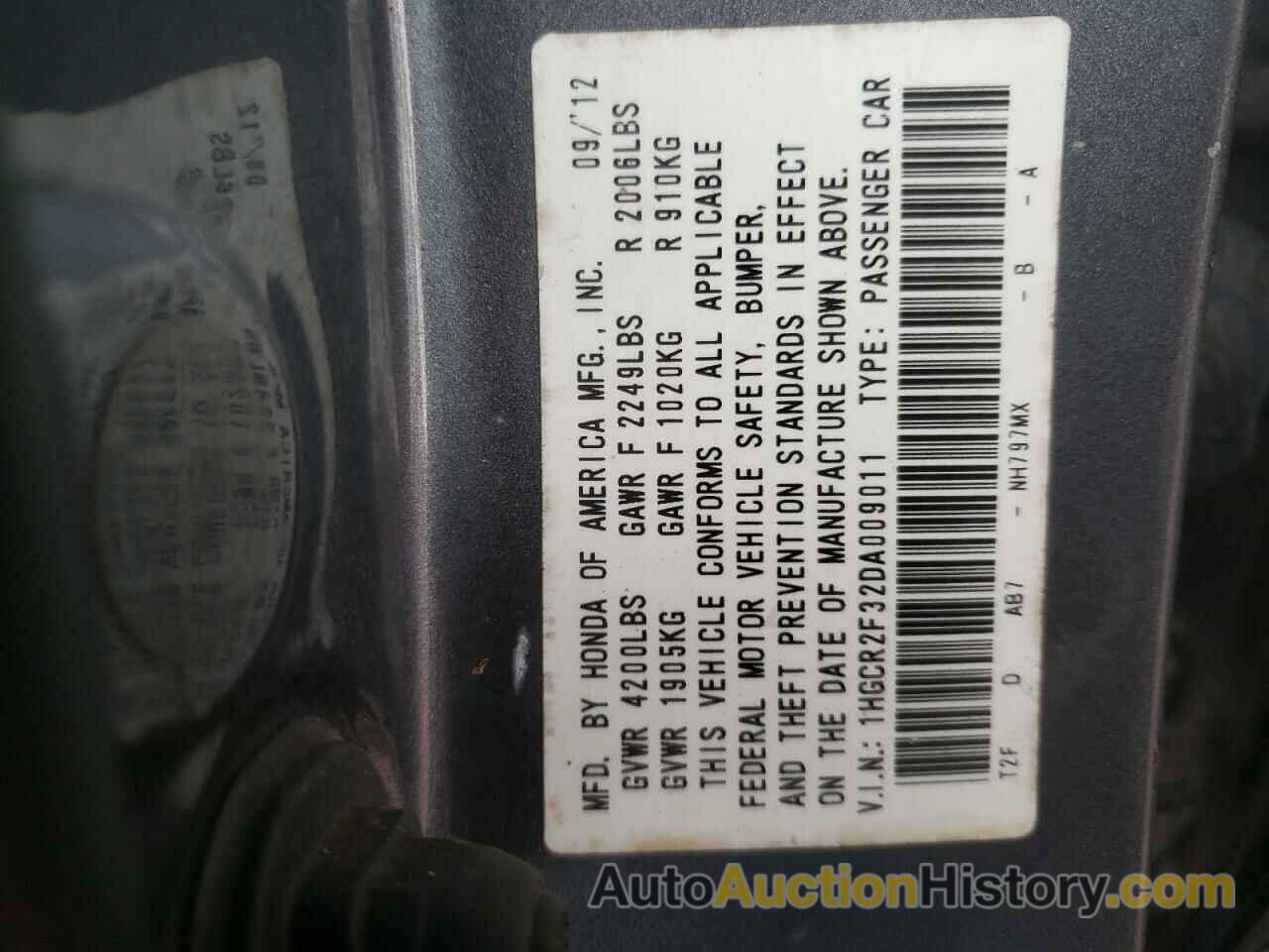 HONDA ACCORD LX, 1HGCR2F32DA009011