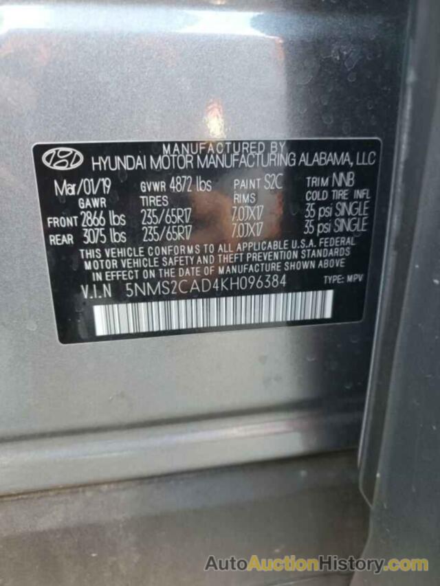 HYUNDAI SANTA FE SE, 5NMS2CAD4KH096384