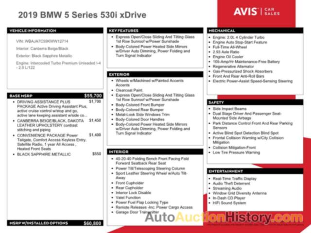 BMW 5 SERIES XI, WBAJA7C59KWW12714