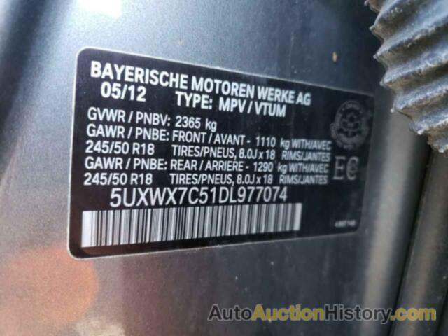 BMW X3 XDRIVE35I, 5UXWX7C51DL977074