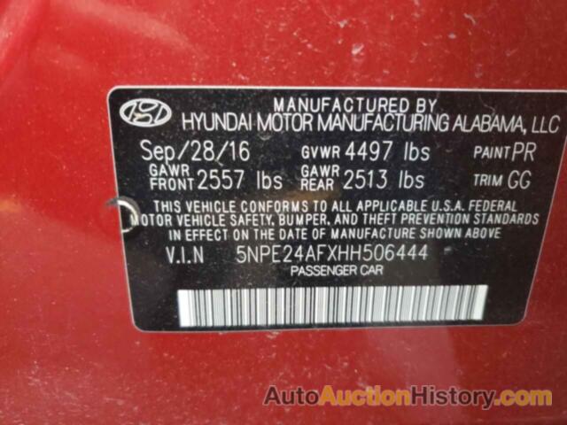 HYUNDAI SONATA SE, 5NPE24AFXHH506444