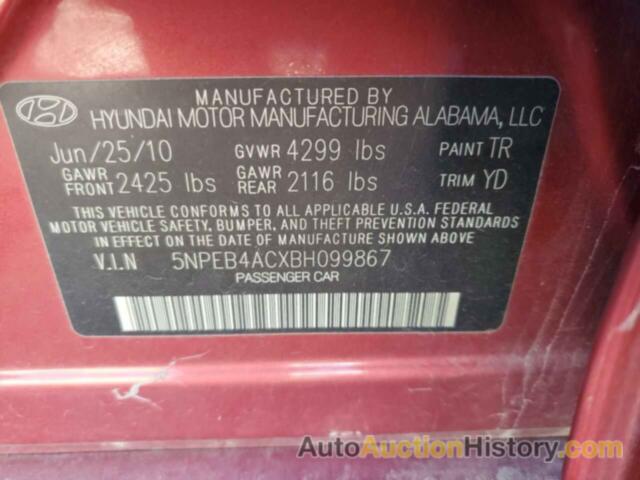 HYUNDAI SONATA GLS, 5NPEB4ACXBH099867