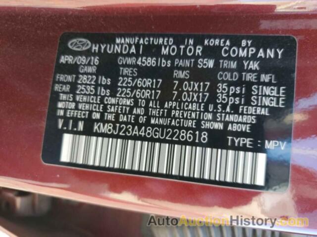 HYUNDAI TUCSON SE, KM8J23A48GU228618