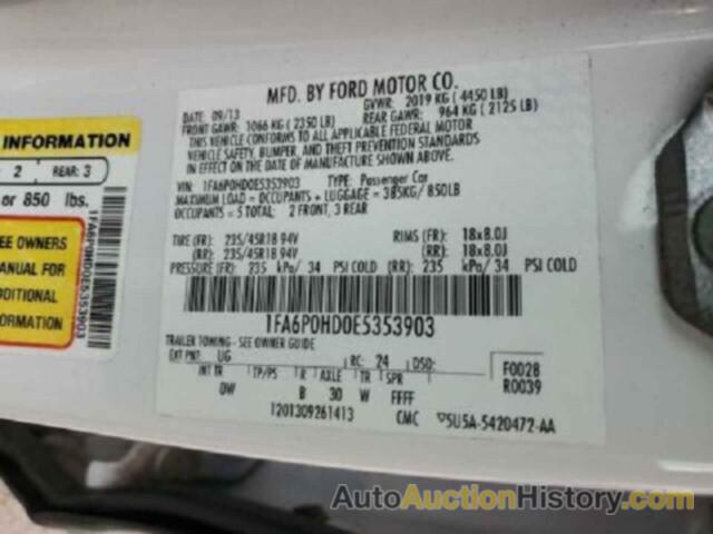 FORD FUSION SE, 1FA6P0HD0E5353903