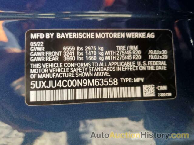 BMW X5 M50I, 5UXJU4C00N9M63558