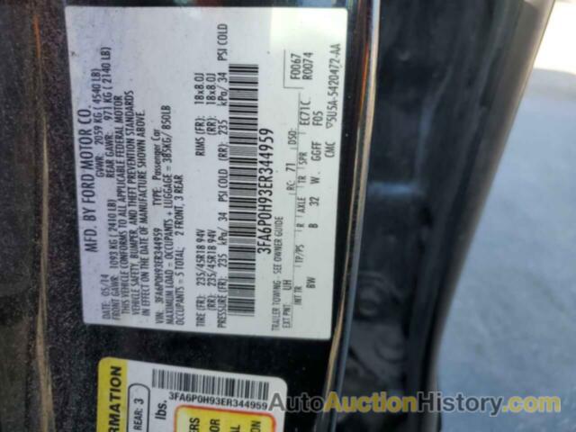 FORD FUSION SE, 3FA6P0H93ER344959