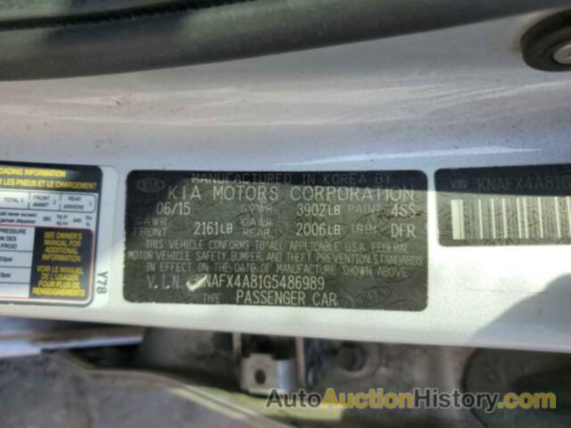 KIA FORTE EX, KNAFX4A81G5486989