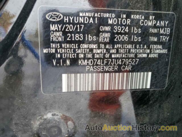 HYUNDAI ELANTRA SE, KMHD74LF7JU479527