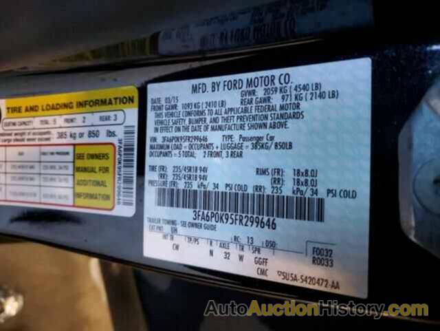 FORD FUSION TITANIUM, 3FA6P0K95FR299646