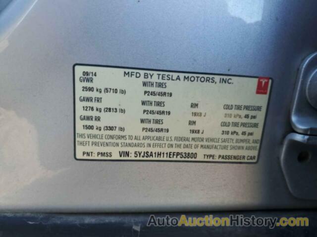 TESLA MODEL S, 5YJSA1H11EFP53800