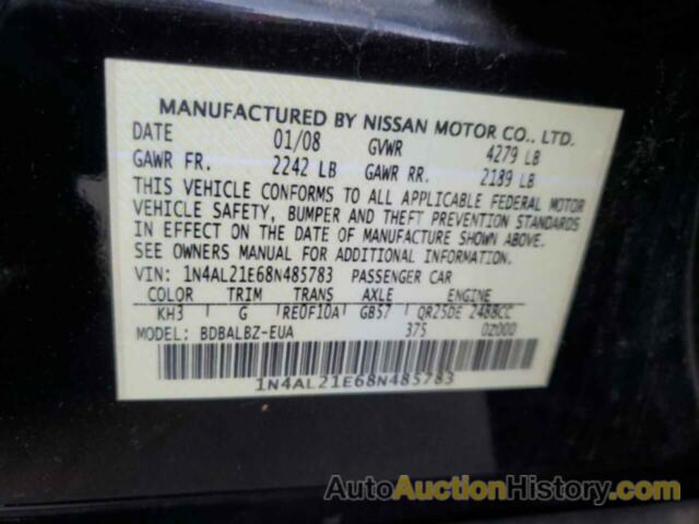 NISSAN ALTIMA 2.5, 1N4AL21E68N485783