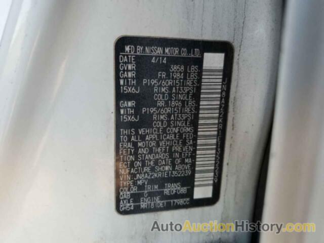 NISSAN CUBE S, JN8AZ2KR1ET352239