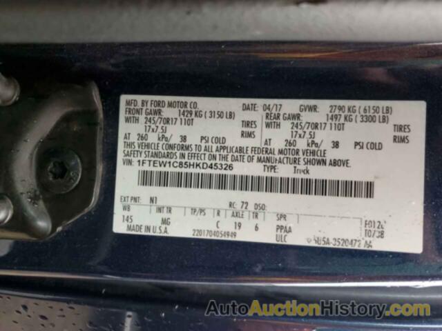 FORD F-150 SUPERCREW, 1FTEW1C85HKD45326