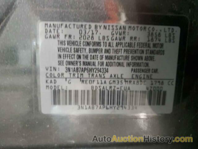 NISSAN SENTRA S, 3N1AB7AP6HY294334