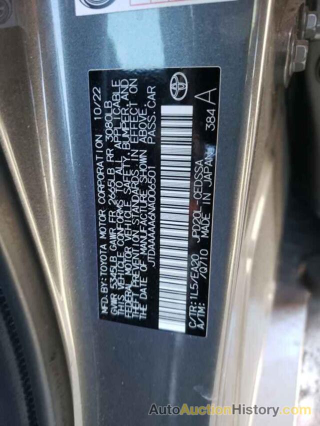 TOYOTA MIRAI LE LE, JTDAAAAA6NA006501