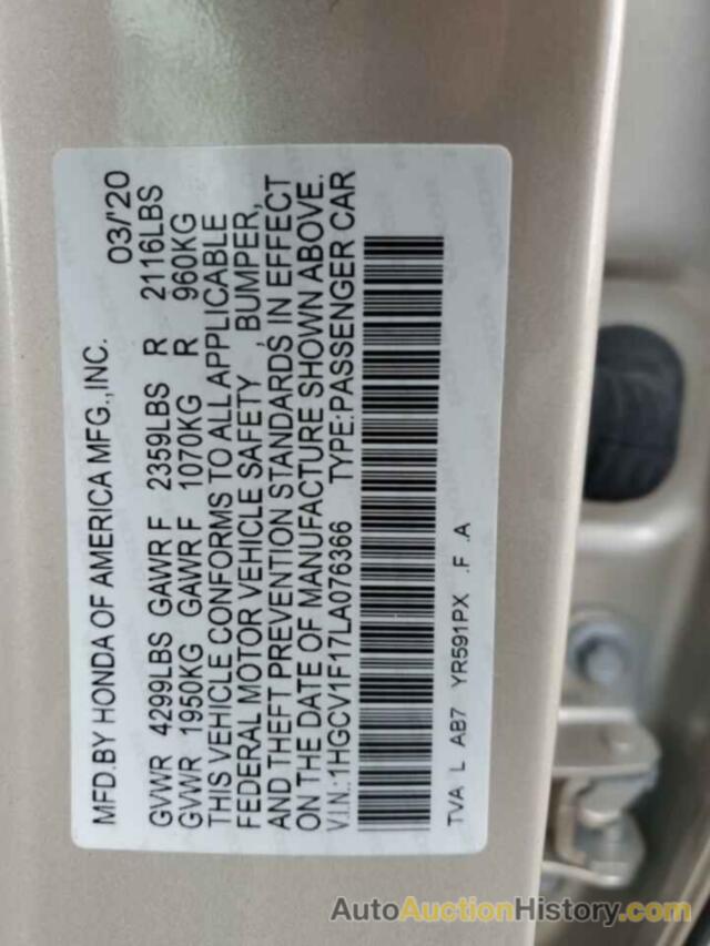 HONDA ACCORD LX, 1HGCV1F17LA076366