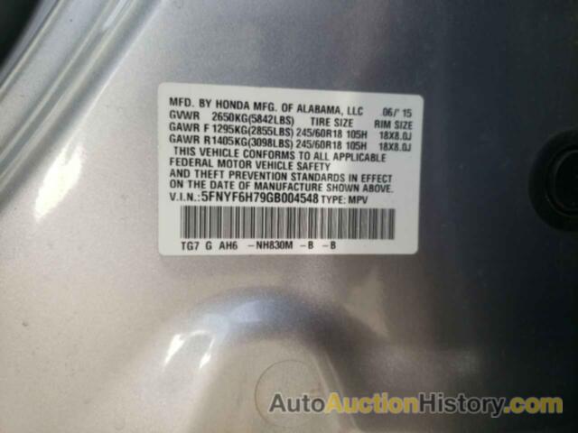 HONDA PILOT EXLN, 5FNYF6H79GB004548