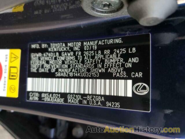 LEXUS ES350 350, 58ABZ1B14KU032153