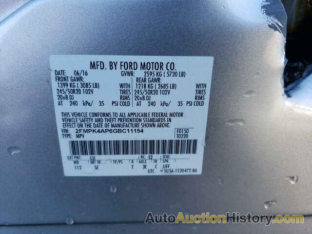 FORD EDGE SPORT, 2FMPK4AP6GBC11154