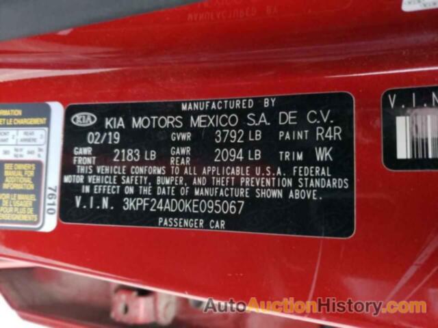 KIA FORTE FE, 3KPF24AD0KE095067