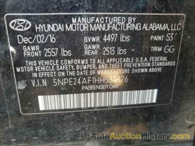 HYUNDAI SONATA SE, 5NPE24AF1HH534326