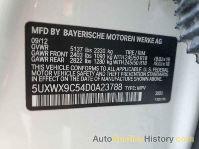 BMW X3 XDRIVE28I, 5UXWX9C54D0A23788