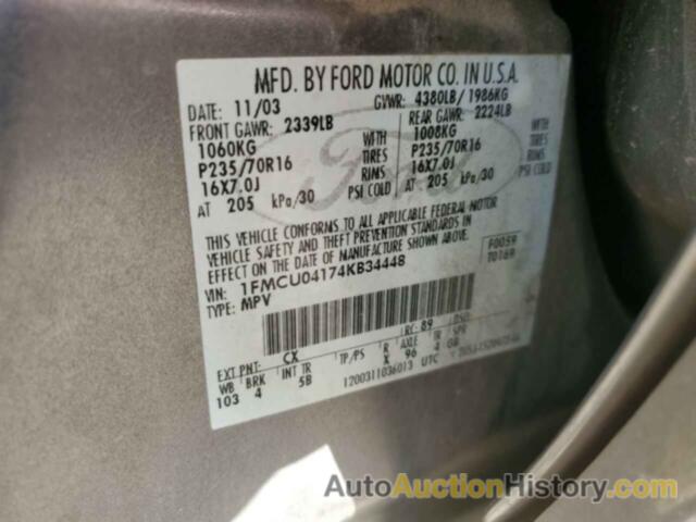 FORD ESCAPE LIMITED, 1FMCU04174KB34448