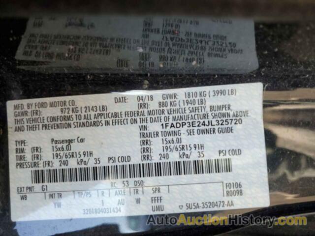 FORD FOCUS S, 1FADP3E24JL325720