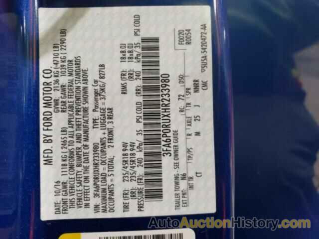 FORD FUSION TITANIUM HEV, 3FA6P0RUXHR233980