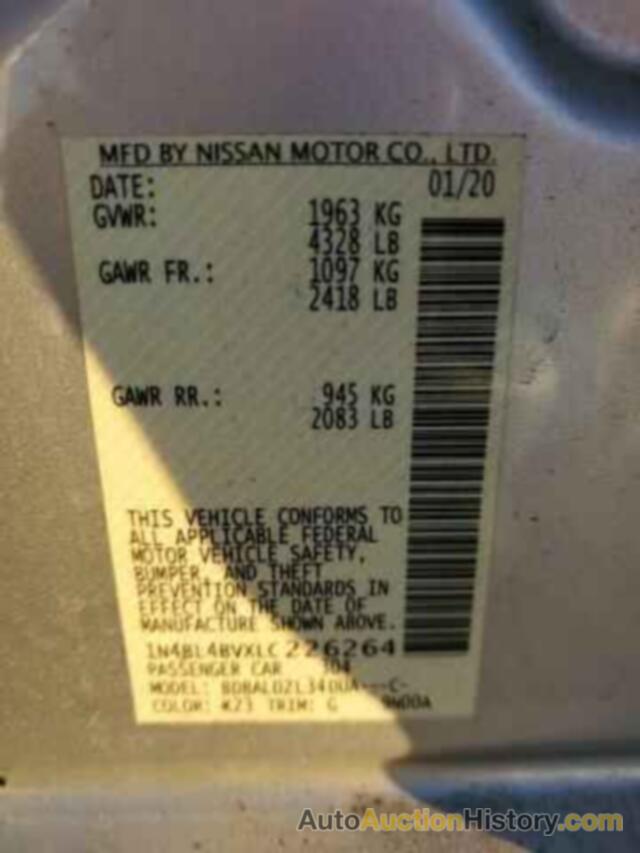 NISSAN ALTIMA S, 1N4BL4BVXLC226264