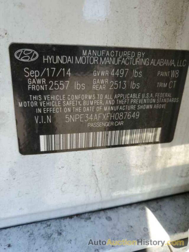 HYUNDAI SONATA SPORT, 5NPE34AFXFH087649