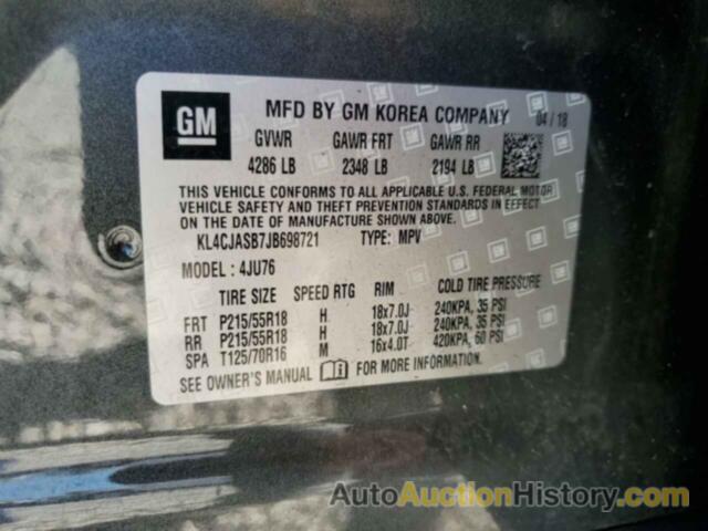 BUICK ENCORE PREFERRED, KL4CJASB7JB698721