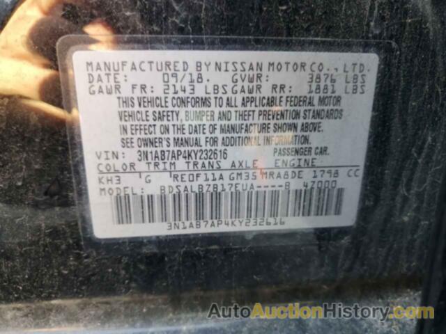 NISSAN SENTRA S, 3N1AB7AP4KY232616