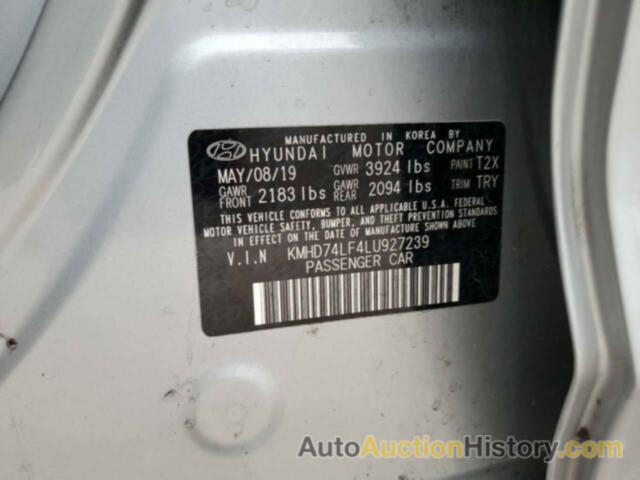 HYUNDAI ELANTRA SE, KMHD74LF4LU927239