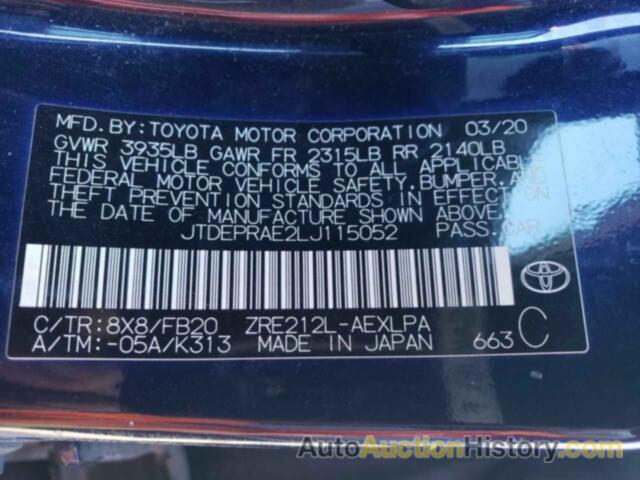 TOYOTA COROLLA LE, JTDEPRAE2LJ115052